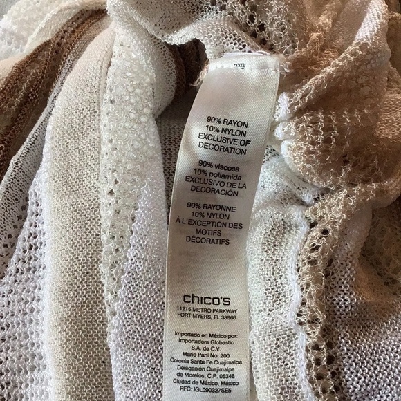 Chico’s striped belted tunic top Size Small - Picture 3 of 9